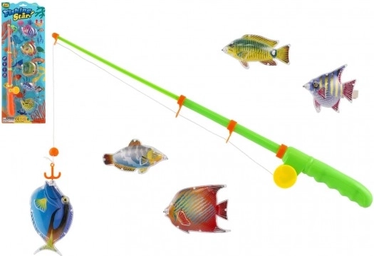 Mágneses horgászszett gyerekeknek – 39 cm-es bot és 5 halacska