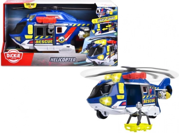 Mentőhelikopter fénnyel és hanggal