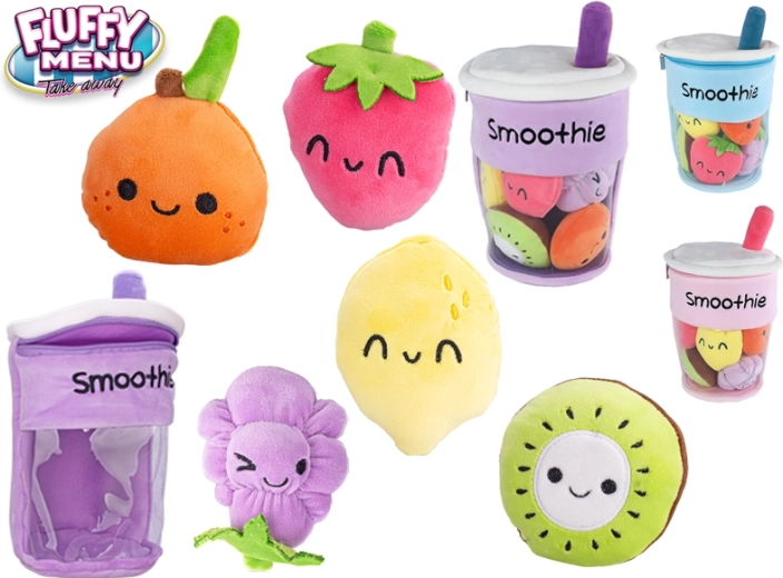 Plüss smoothie pohár gyümölcsökkel 33 cm – Fluffy Menu