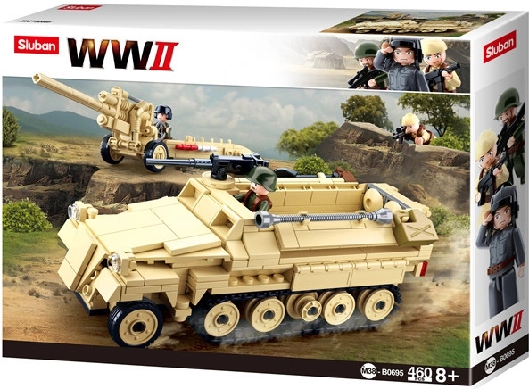 SLUBAN német féllánctalpas vontató (half-track) – 2. világháborús építőkészlet