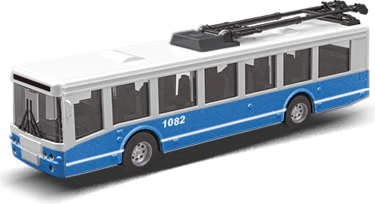 Kék MHD trolibusz 16 cm