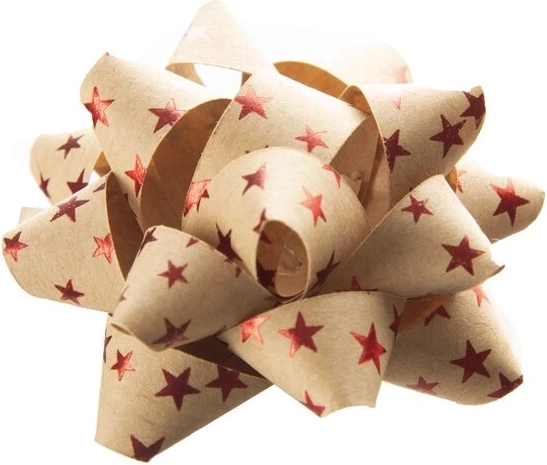 Papír rozetta csillag kraft papírból, bézs, 5 cm (3 változat mix)