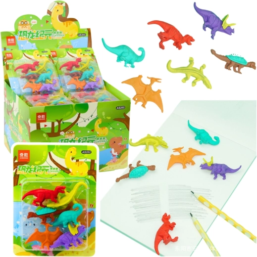 Dinoszaurusz alakú radírgumik készlete – 6 db