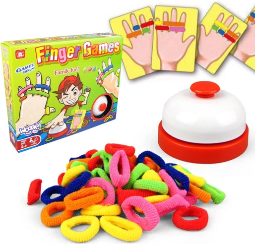 Ügyességi játék WOOPIE FINGER GAMES – színes gumigyűrűk (4+)