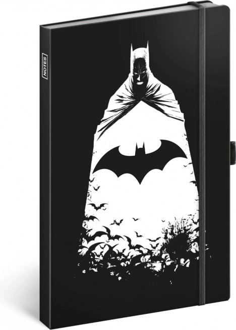 BATMAN jegyzetfüzet gumis zárással és tolltartó hurokkal