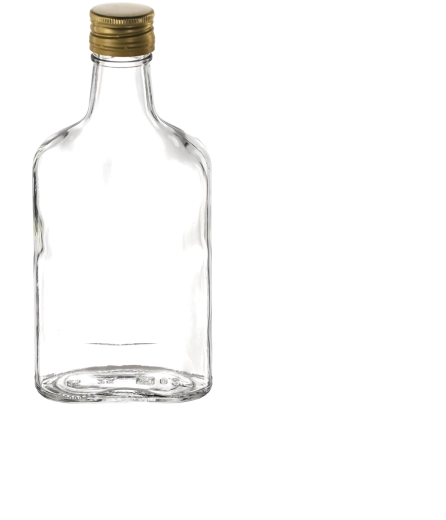 Lapos palack 250 ml csavaros kupakkal Fi 28 (12 db-os csomag)