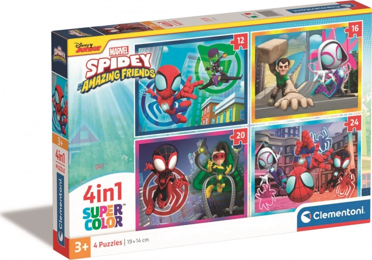 CLEMENTONI Puzzle Spidey és csodálatos barátai 4 az 1-ben (12+16+20+24 darab)