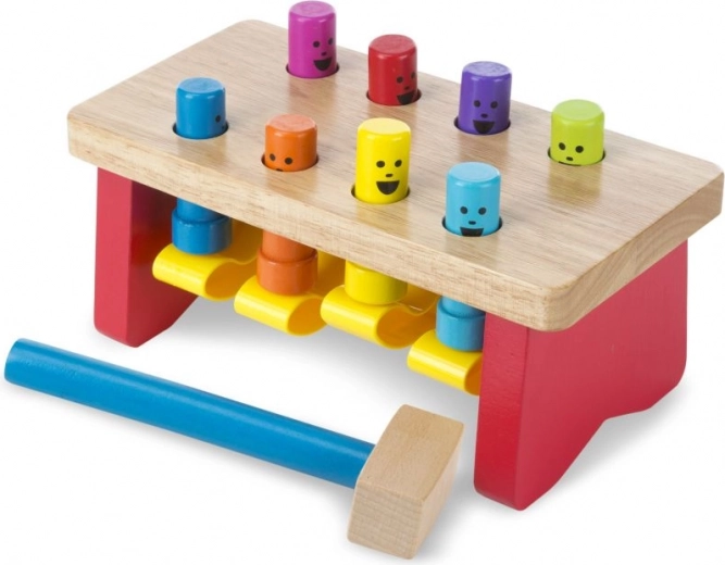 MELISSA & DOUG fa kalapácsolós pad színes szegekkel