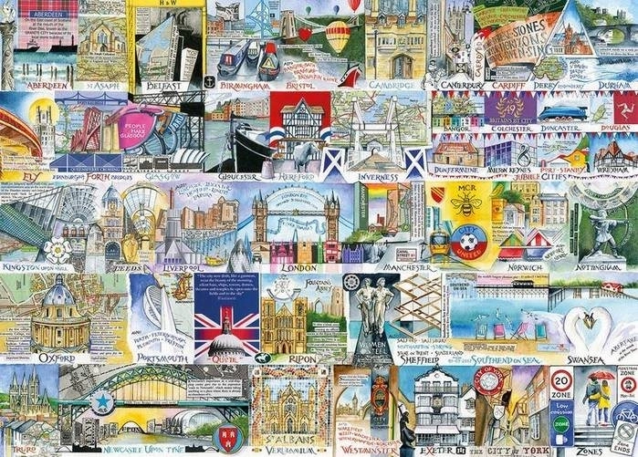 Gibsons puzzle Nagy-Britannia városai XL 500 darab
