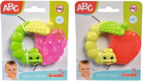Gyümölcs alakú rágóka hernyóval babáknak
