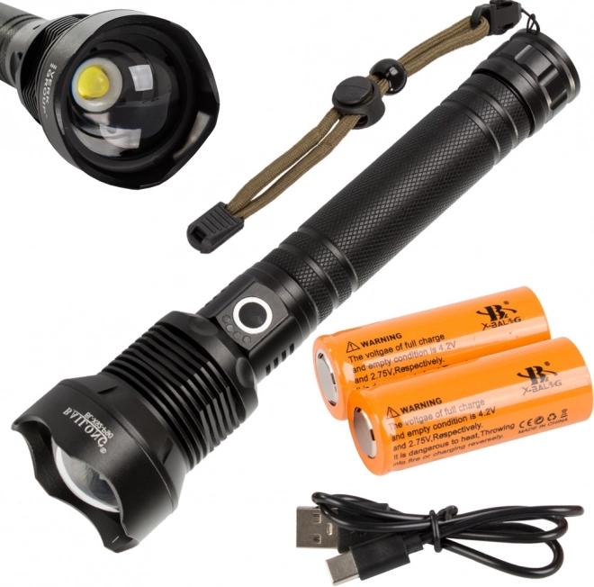 Vojenske1 takticke1 zseblámpa Bailong XHP90 Power Zoommal