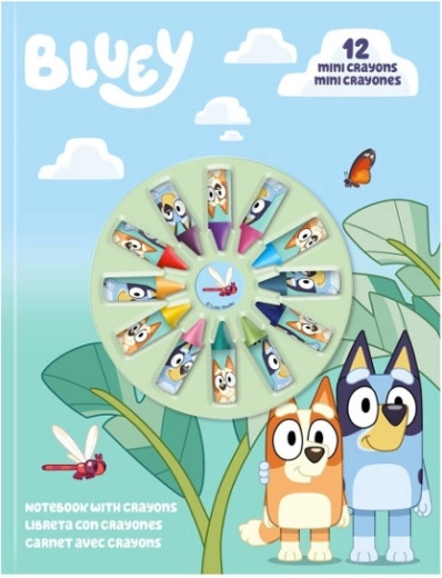 BLUEY jegyzetfüzet 12 mini színes ceruzával