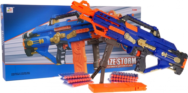 Mega karabély BLAZE STORM hablövedékekhez – kék, automata blaster
