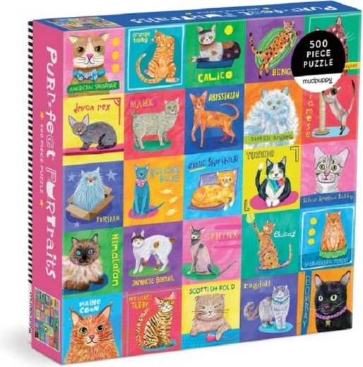 Mudpuppy puzzle Macskaportrék 500 darabos