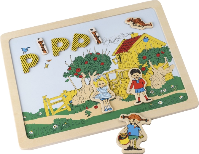 Kétoldalas mágneses tábla betűkkel és képekkel – Pippi