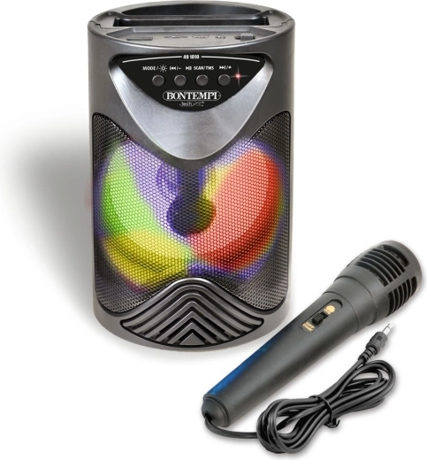 Bontempi vezeték nélküli karaoke hangszóró mikrofonnal és RGB világítással