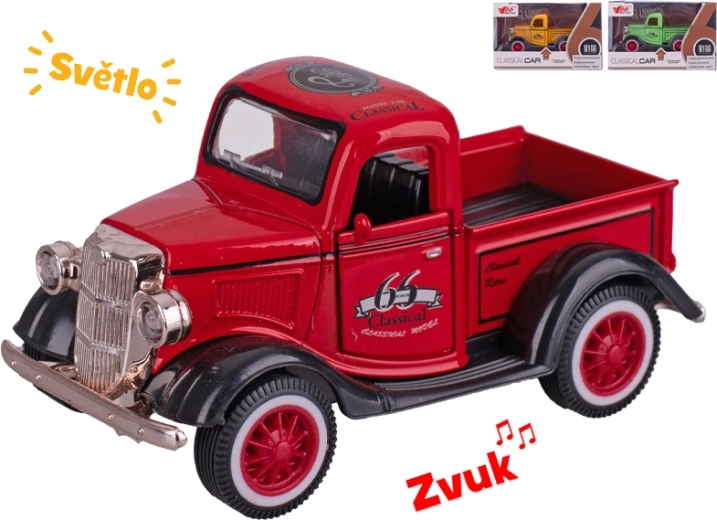 Fém autómodell Old Timer 11 cm fénnyel és hanggal