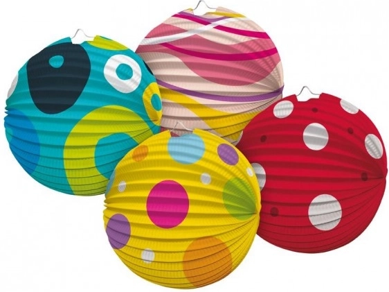 Színes papír lampion gömb 25 cm