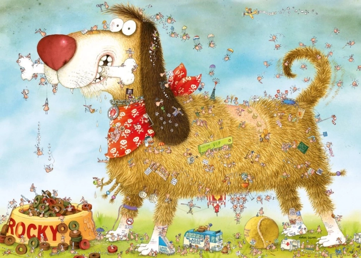 Puzzle Na psovi 1000 darabos