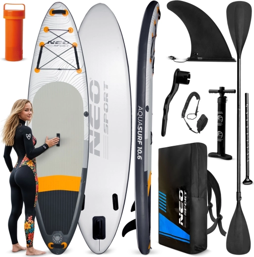Neo-Sport Aquasurf 10’6 felfújható paddleboard (SUP) 320 × 84 × 15 cm – szett kiegészítőkkel