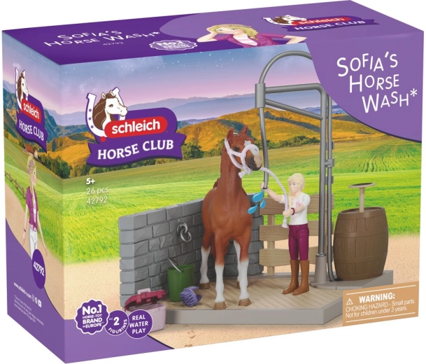 Sofie lómosó állomás SCHLEICH Horse Club valódi zuhannyal