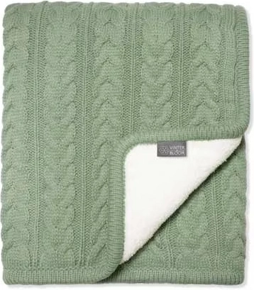 Vinter & Bloom kétoldalas takaró teddy béléssel cuddly basil green