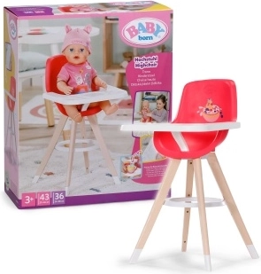 Baby Born etetőszék babákhoz piros - 1 db
