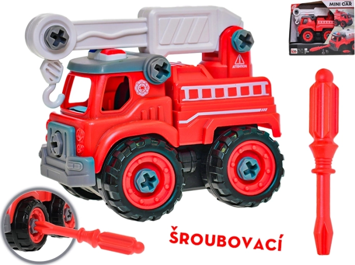 Csavarozható tűzoltóautó 13 cm