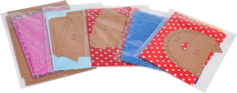 Előre vágott anyagok és papír szabásminták