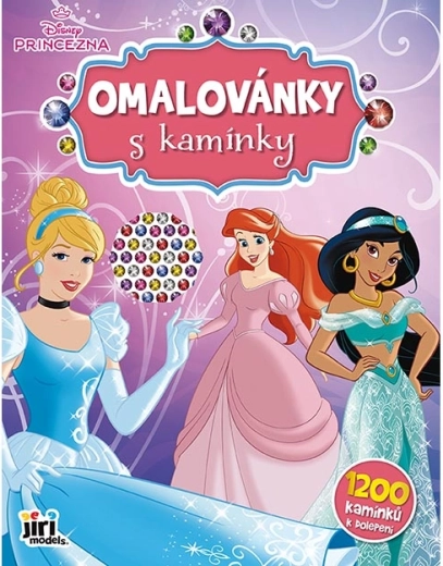 Disney hercegnők színező csillogó kövecskékkel - 1 db