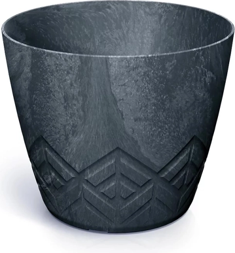 Betonhatású virágcserép, 29,5 cm, antracit