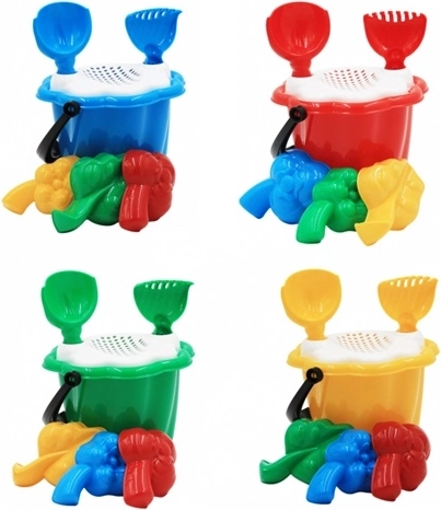 Mini homokozó készlet szitával és gyümölcs formákkal