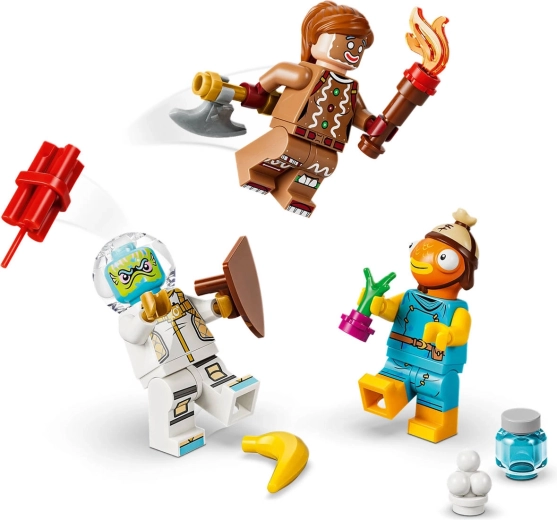 Három LEGO Fortnite minifigura