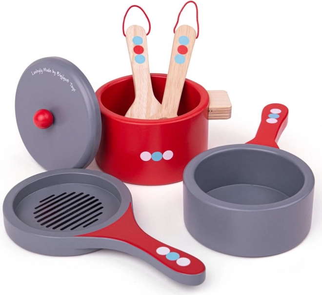 Bigjigs Toys Fa Edénykészlet Pöttyökkel