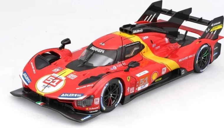 Összeállítható modell Bburago 1:24 Ferrari Racing 499P LMH 2023 - 24h Le Mans győztese
