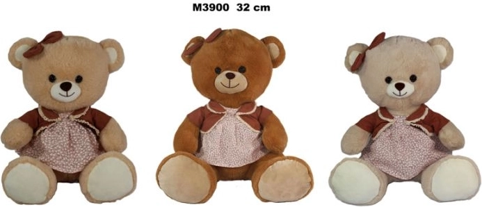 Plüssmackó ruhában 32 cm - 1 darab