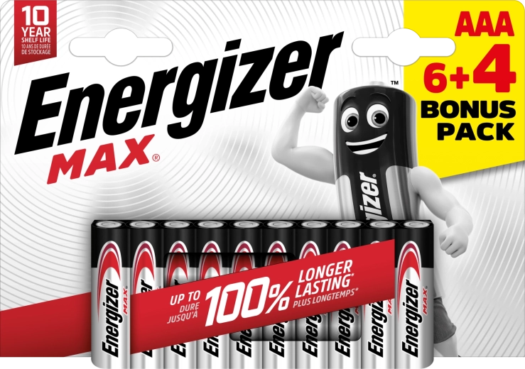 Energizer Max AAA alkáli elemek 10 db