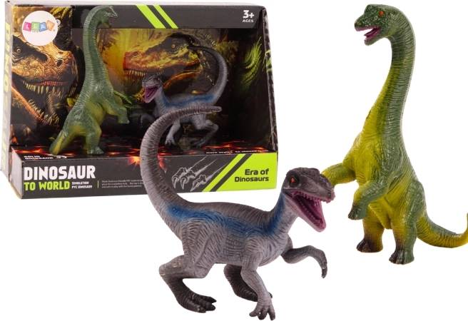Dinoszaurusz figurák készlete – brachiosaurus és velociraptor (2 db)