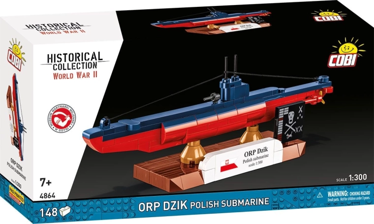 COBI ORP Dzik építőkészlet – lengyel tengeralattjáró 1:300 (148 db alkatrész)