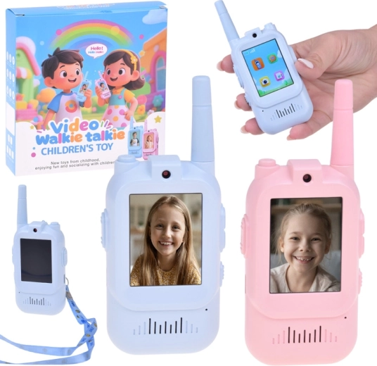 XREC videós walkie-talkie gyerekeknek (2 db-os készlet) 2" LCD-kijelzővel és kamerával