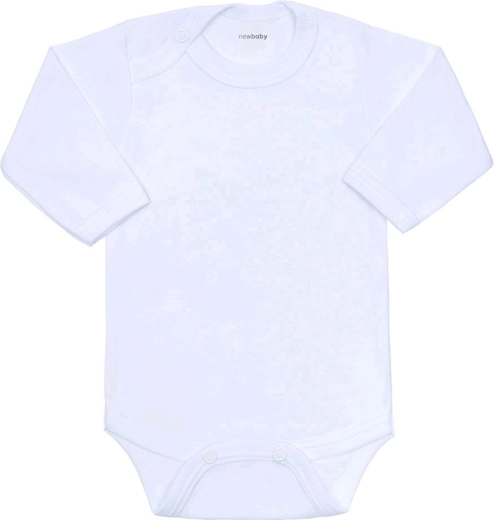 New Baby fehér, hosszú ujjú baba body
