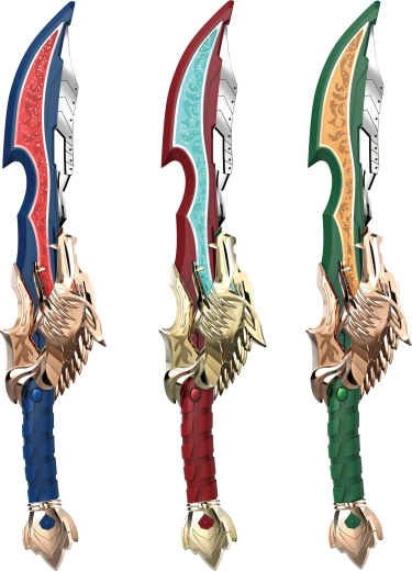 Interaktív világító kard sárkányfejjel és hanggal, 44 cm