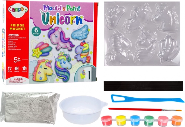Kreatív DIY gipsz mágnes készlet egyszarvúak