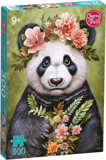 Cherry Pazzi Panda virágokkal puzzle, 300 darabos