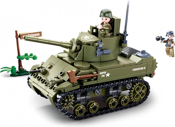 Sluban Army WW2 kis szövetséges tank – építőkészlet