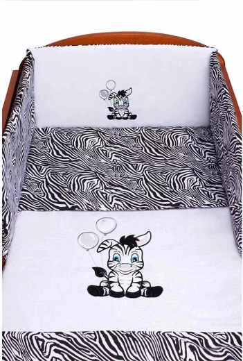 3 részes New Baby Zebra babaágynemű kiságyba, fehér-fekete 100 × 135 cm