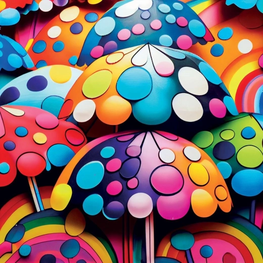 Négyzet alakú puzzle Színes esernyők 1023 darab