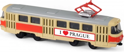 Retro fém villamos 16 cm Prága
