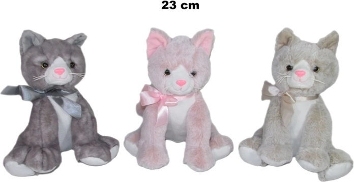 Plüss cica 23 cm (színmix)