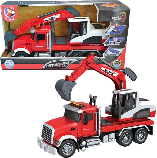 City Service Car teherautó kotrógéppel, 1:12 méretarányban